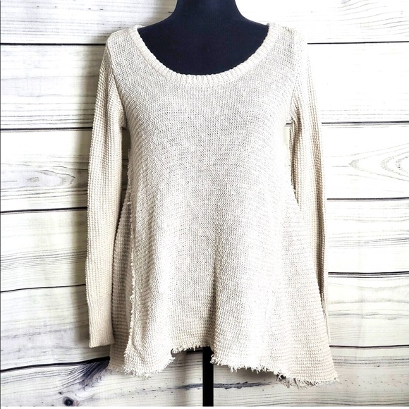 Blue Moon Anthropology Knit Boho Hi Lo Distressed Sweater - Picture 1 of 16